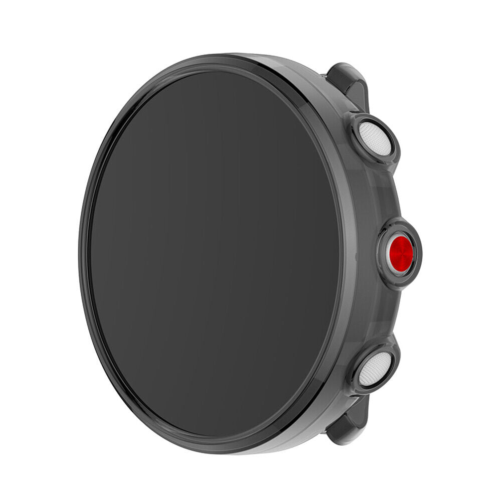 For Polar Vantage M/M2 Watch Case Half-Clad Cover Shell (Transparent Black)