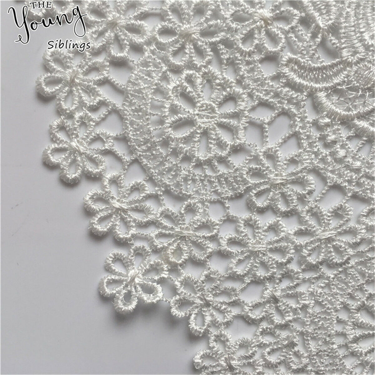 White Lace Hollow Collar Trim Embroidered Sewing Neckline Applique DIY Clothing