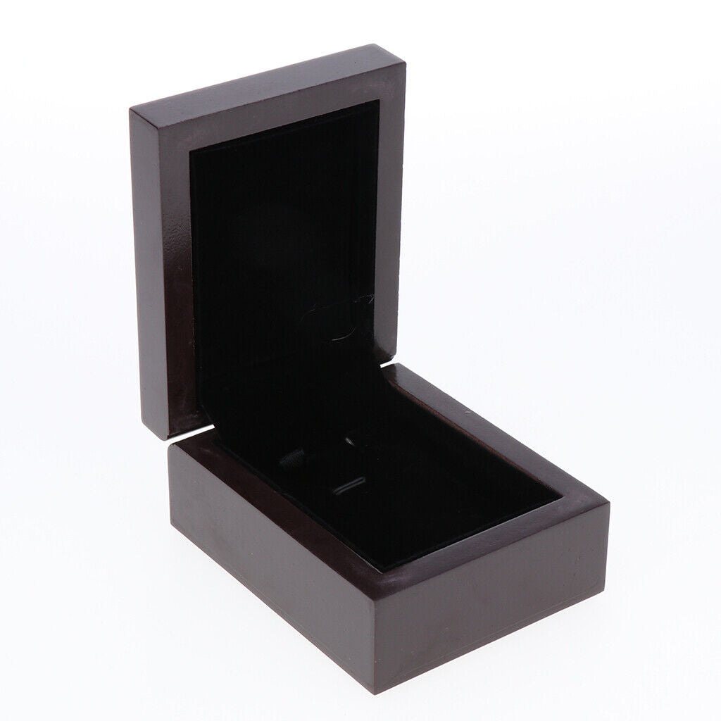 Wooden Jewelry Organizer Box Trinket Case Chest Dark Brown