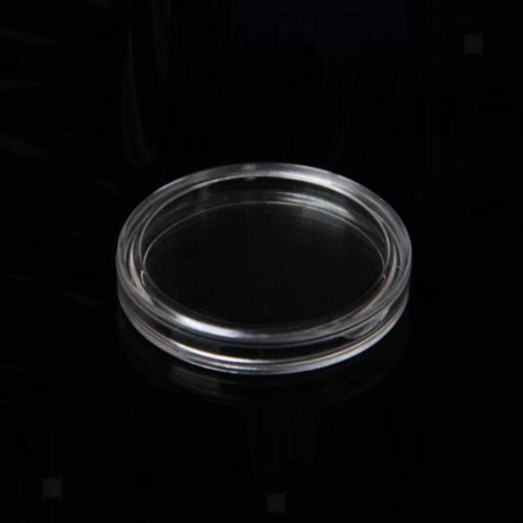 200Pcs Clear Plastic Memorial  Storage  Holders Box 20mm Dia