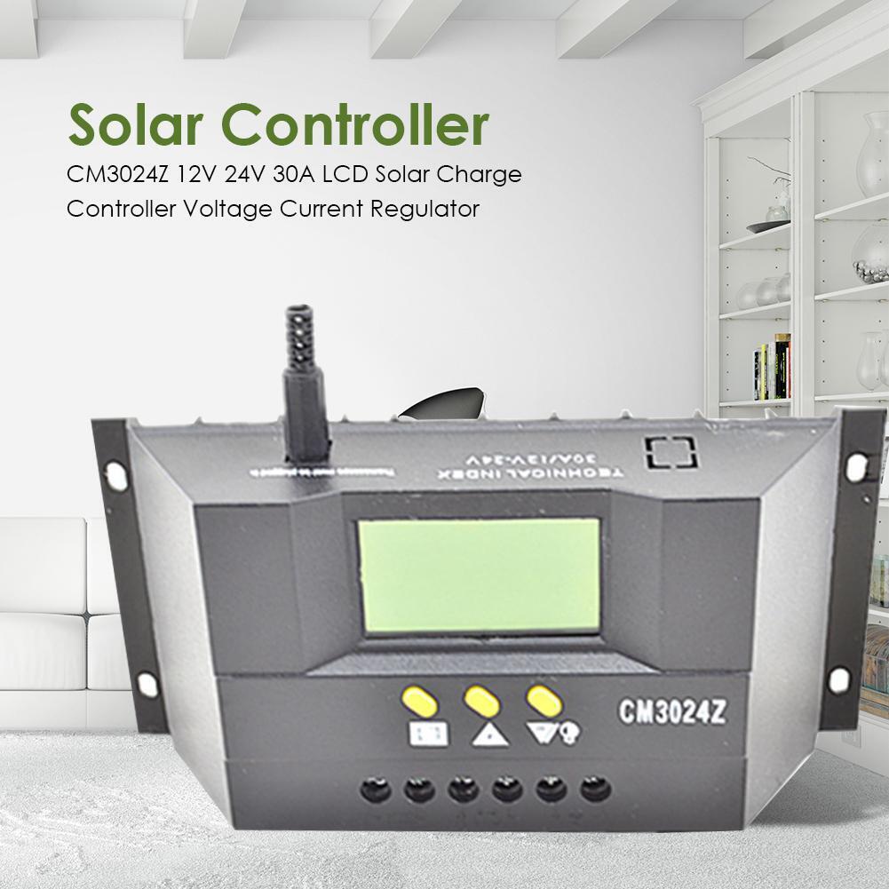 CM3024Z 12V 24V 30A LCD Solar Charge Controller Voltage Current Regulator