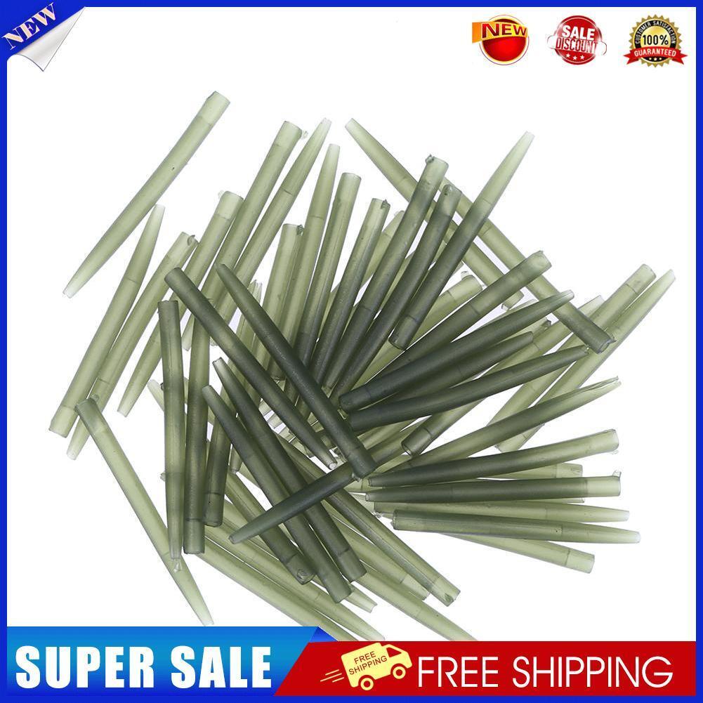 50pcs/bag Durable Rubber Tip Tube Anti Wrap Sleeve Connect with Fish Hook