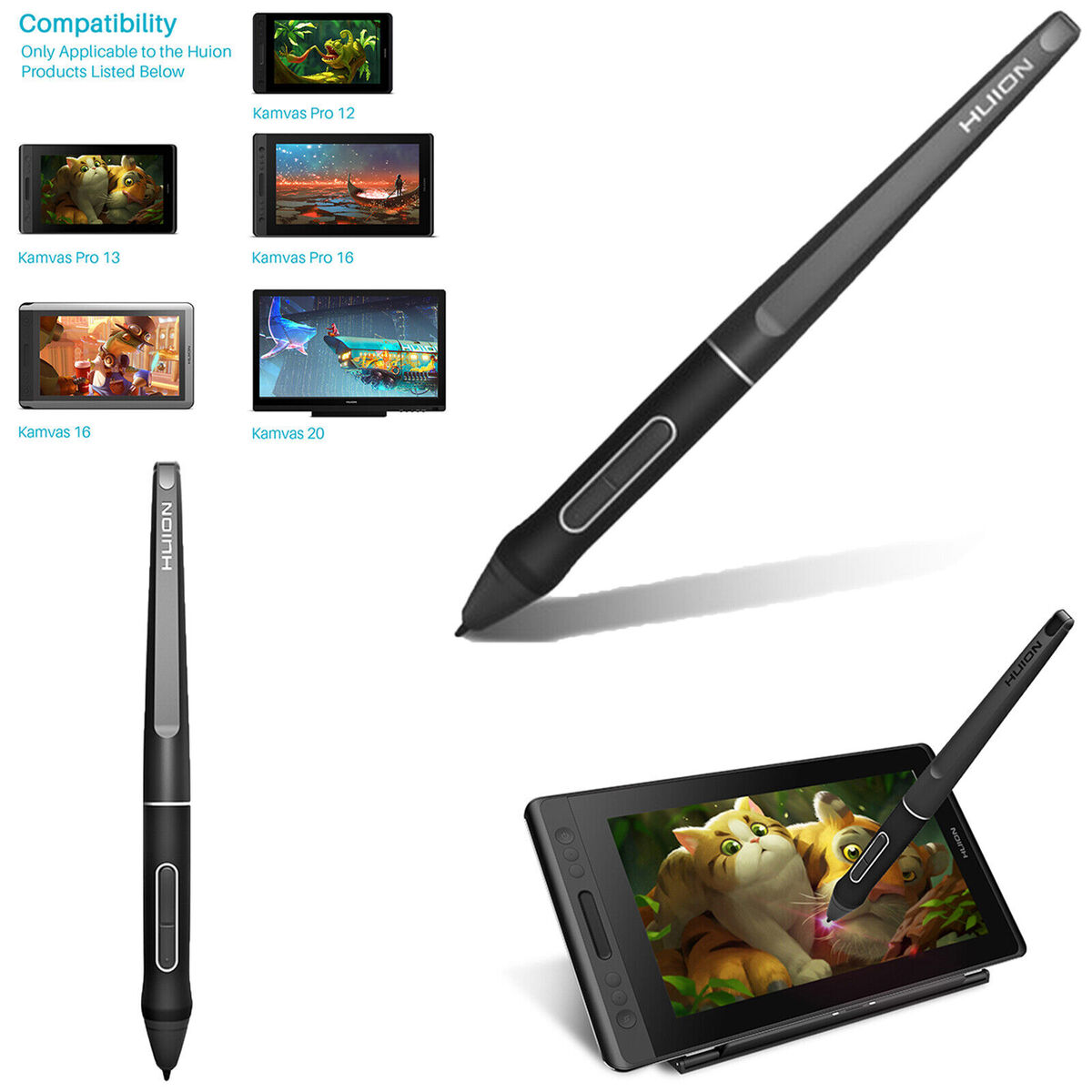 PW507 Battery-free Stylus Touch Pen for HUION Tablets Kamvas Pro 13/12/16/20 N