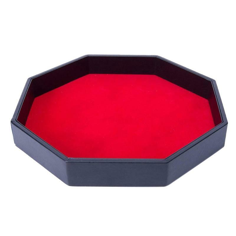 Octagonal Dice Tray Key Wallet Coin Tray Desktop Storage Box PU Leather Dice