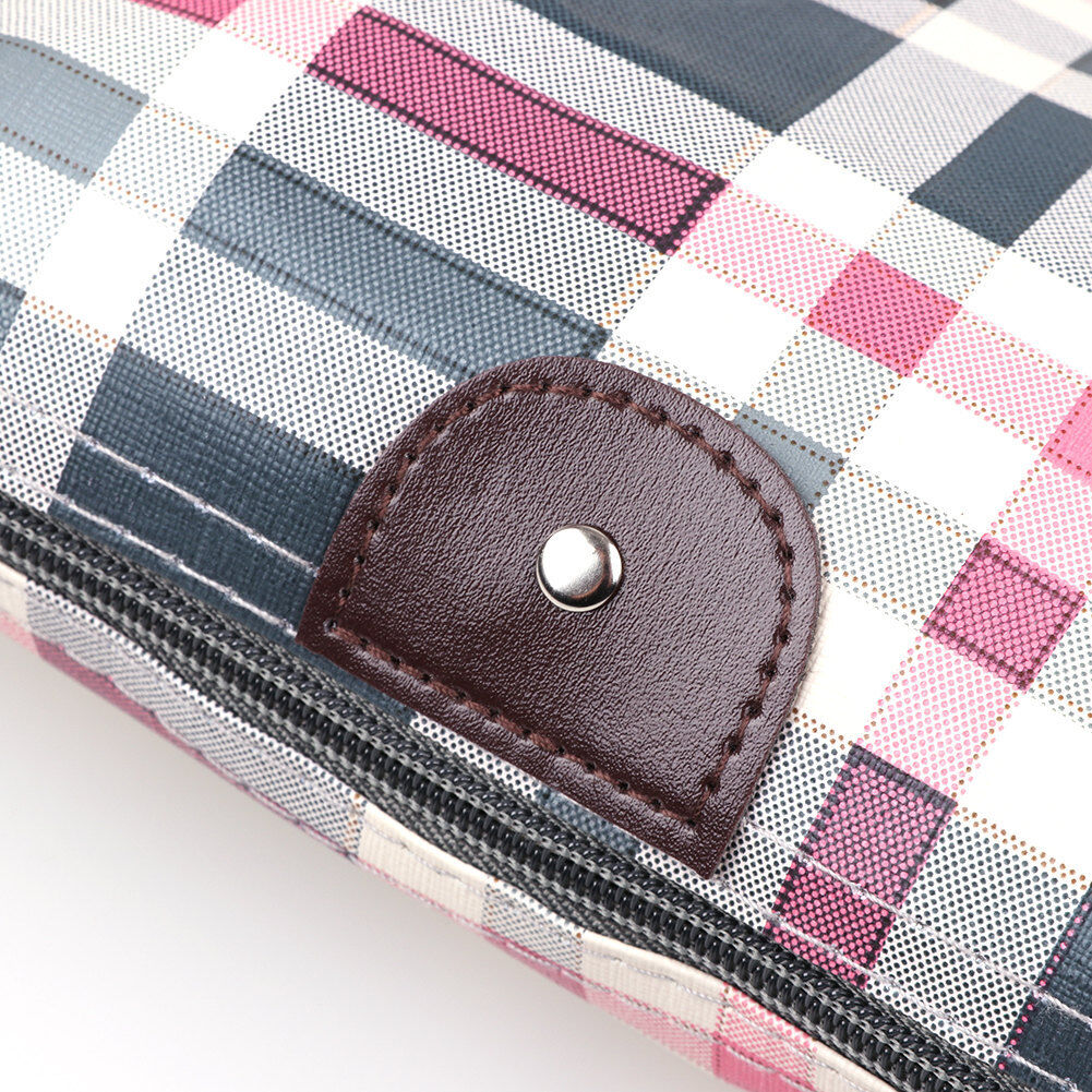 Portable Waterproof Print PU Cosmetic Bag Travel Toiletry Wash Bag (Lattice