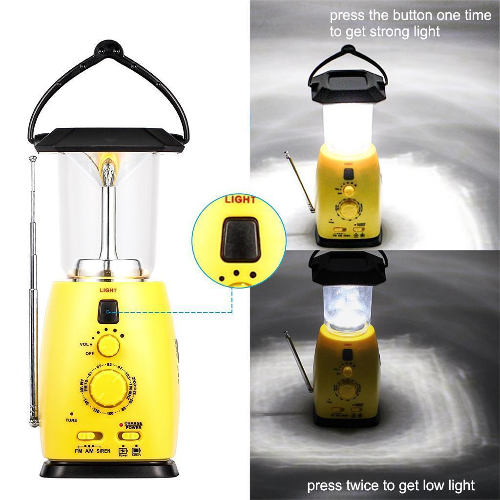 Outdoor  Weather Emergency Radio Solar Hand Crank Powered & LED Lights