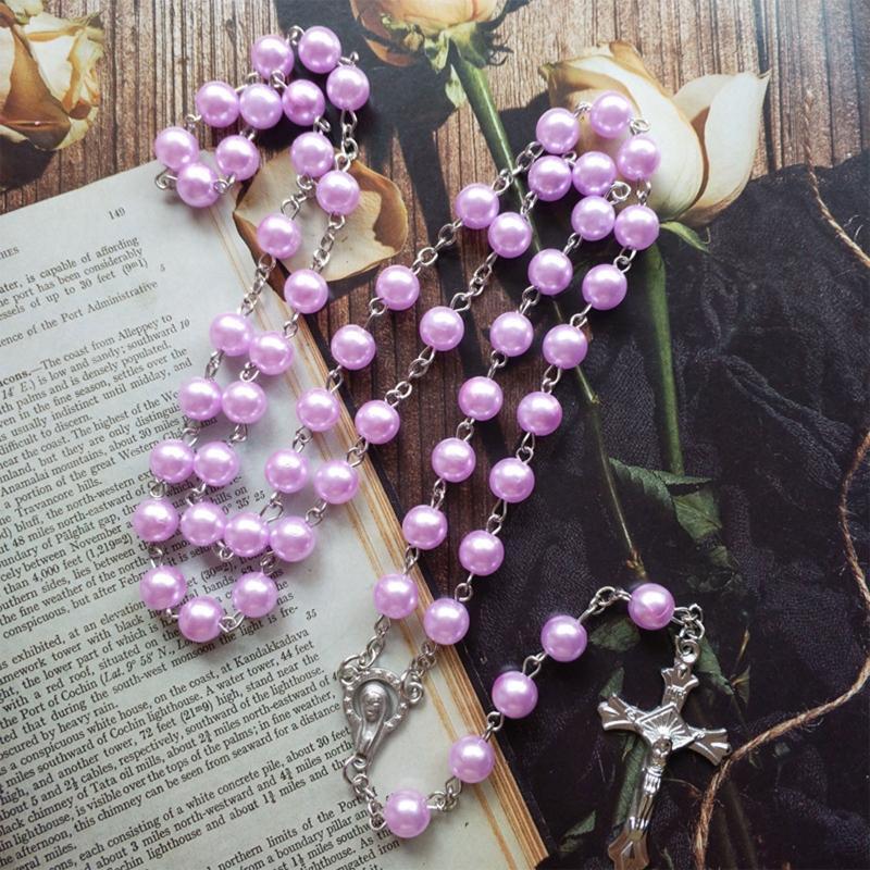 Imitation Purple Necklace Alloy Long Bead Chain  Decoration Gift Supplies