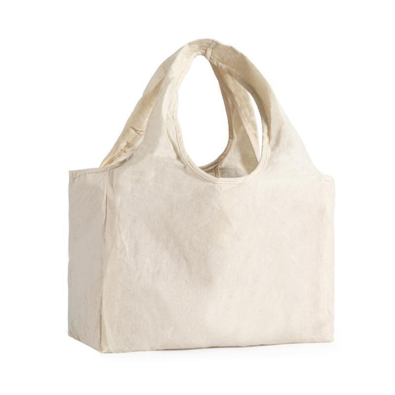 Cotton Lunch Box Bag with Handle Portable Shopping Bag Handbag Grocery Pouch