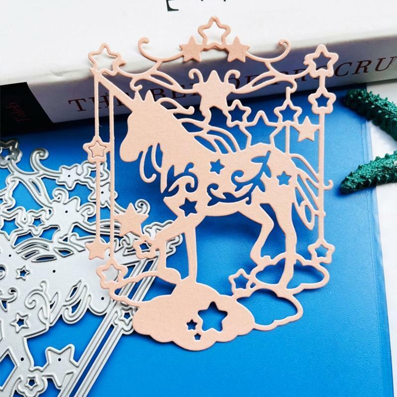 Star Swing Horse Frame Metal Cutting Dies Embossing Stencil DIY Album Template