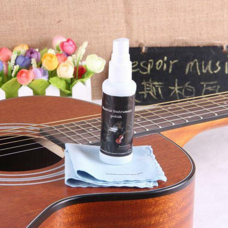 Guitar Cleaning Spray Fretboard Cleaning Cloth Set For Universal Guitar Ukulele