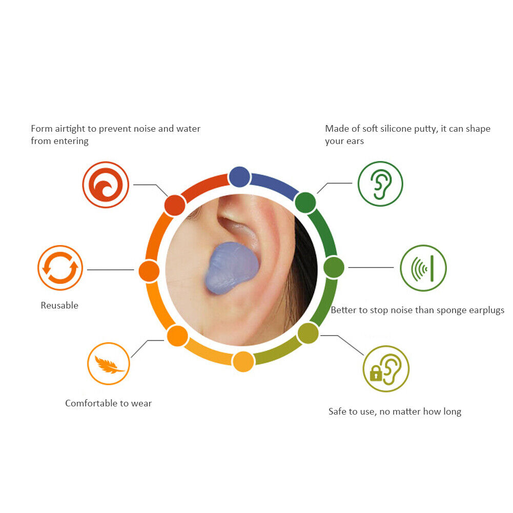 Soft Swimming Earplugs Water Waterproof Silicone Diving Supplies (Orange)