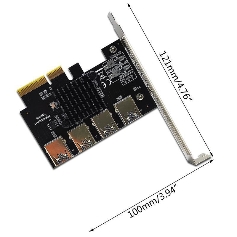 Graphics PCI-E 4X to 16X Adapter Board Extension PCIE 1 to 4 USB3.0 Adapter Card