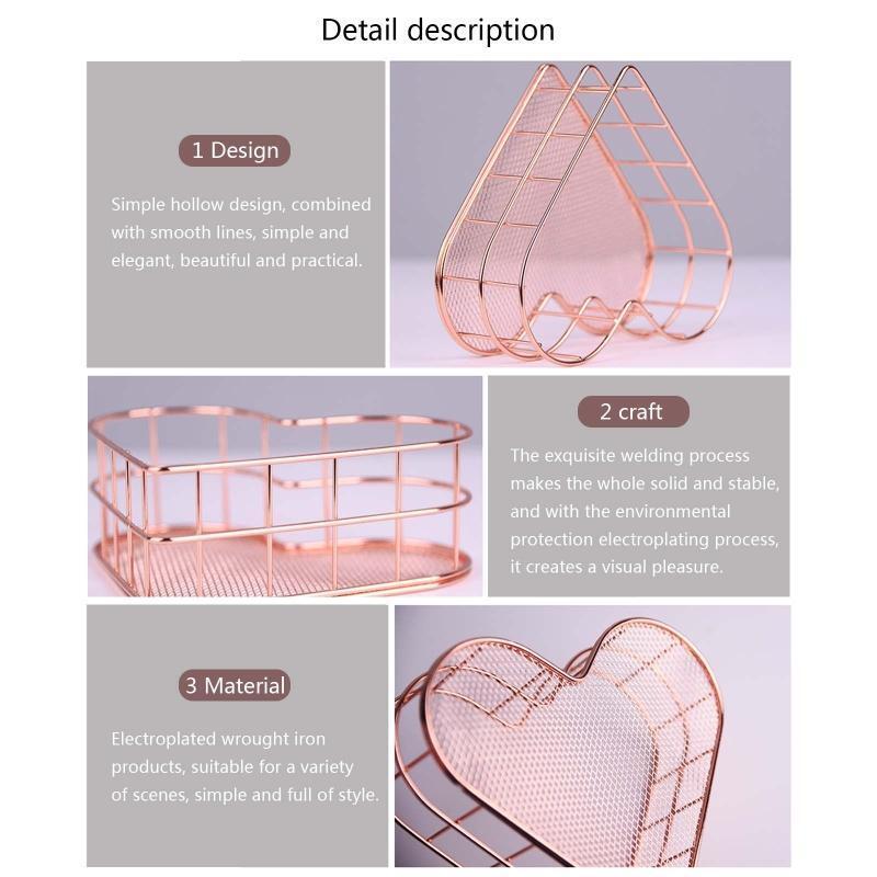 Heart Shape Makeup Storage Tray Cosmetic Organizer Holder Jewelry Display Tray
