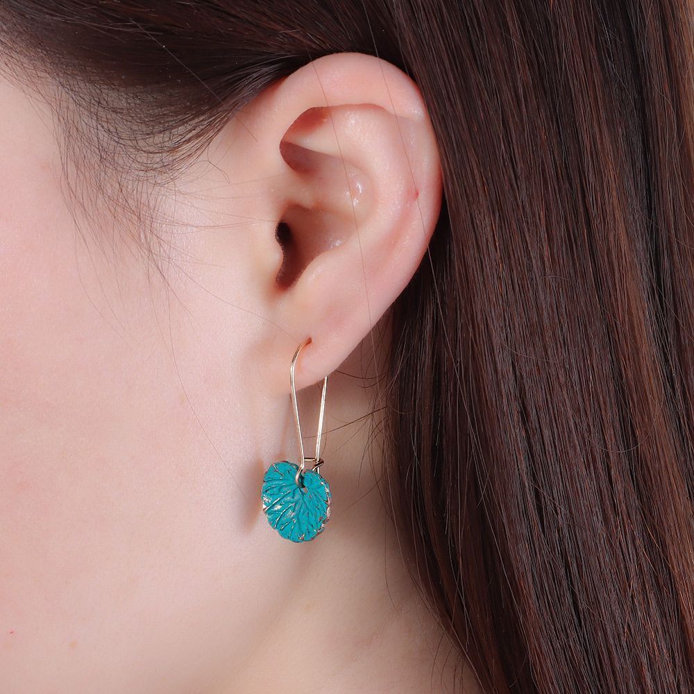 Jewelry Green Party Non-Contrasting Lotus Earrings Aesthetic Exquisite Leaf
