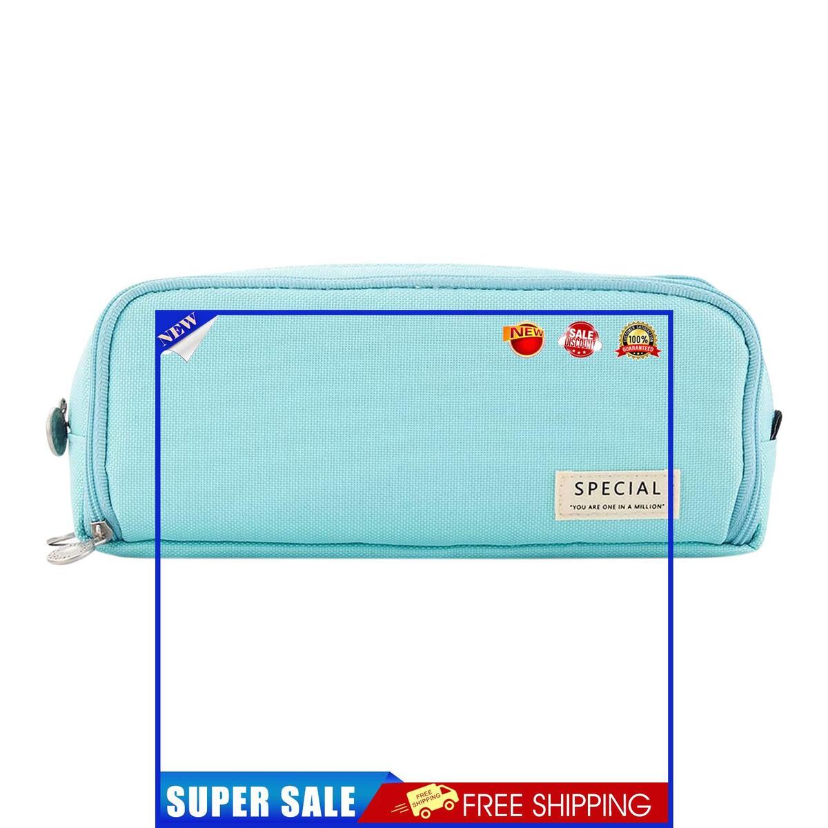 Large Capacity Pencil Case-Cosmetic Bag Oxford Cloth Bag (Glacier Blue)
