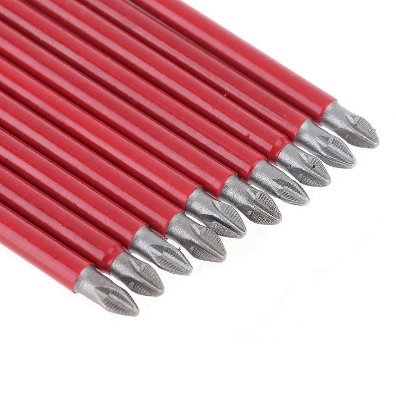 10pcs PH2 150mm Power Drill Bit Set Long Reach Non Slip 1/4'' Hex Screwdriver