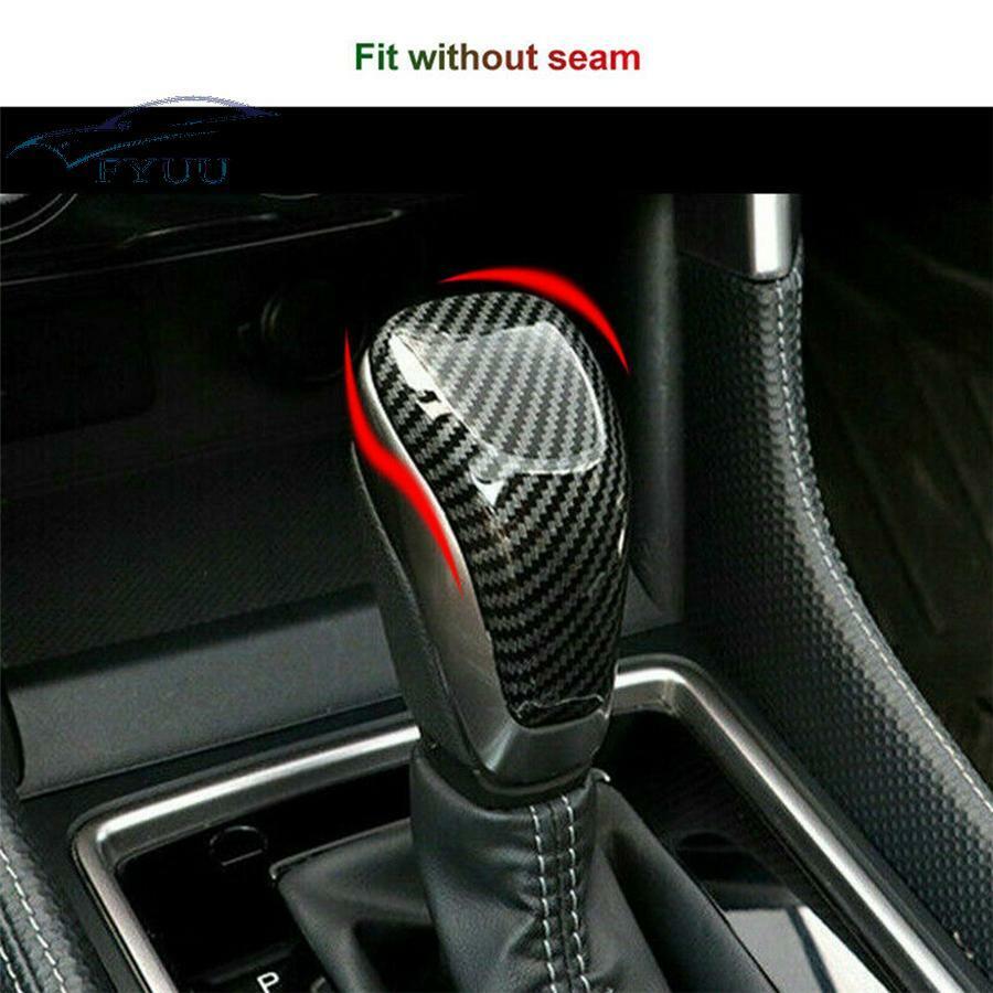 1x For 2018-2021 Subaru Crosstrek XV Carbon Fiber Gear Shift Lever Knob Cover