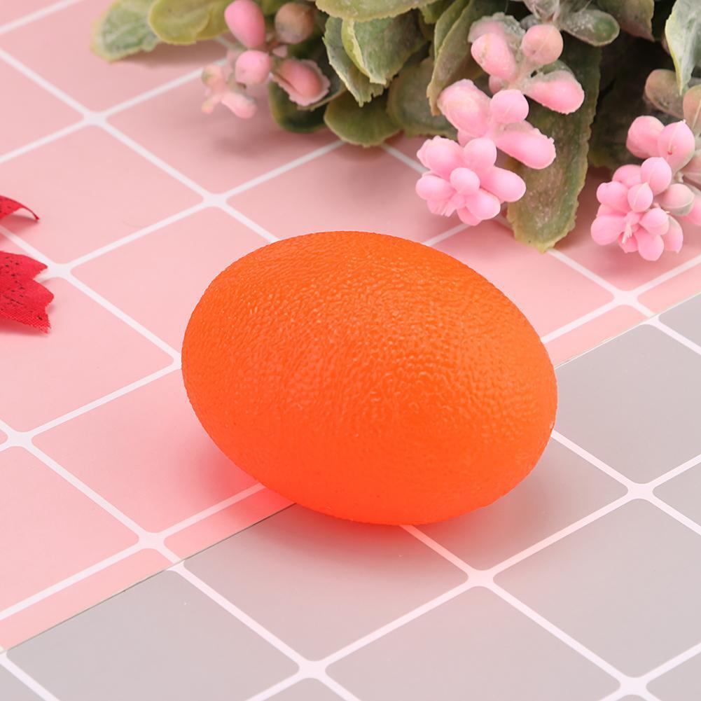 TPR Egg Ball Fitness Stress Relief Finger Hand Expander Gripper (Orange)