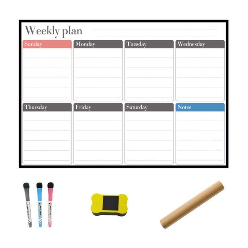 A3 Magnetic Weekly Planner Whiteboard Fridge Magnet Daily Message Drawing Notes