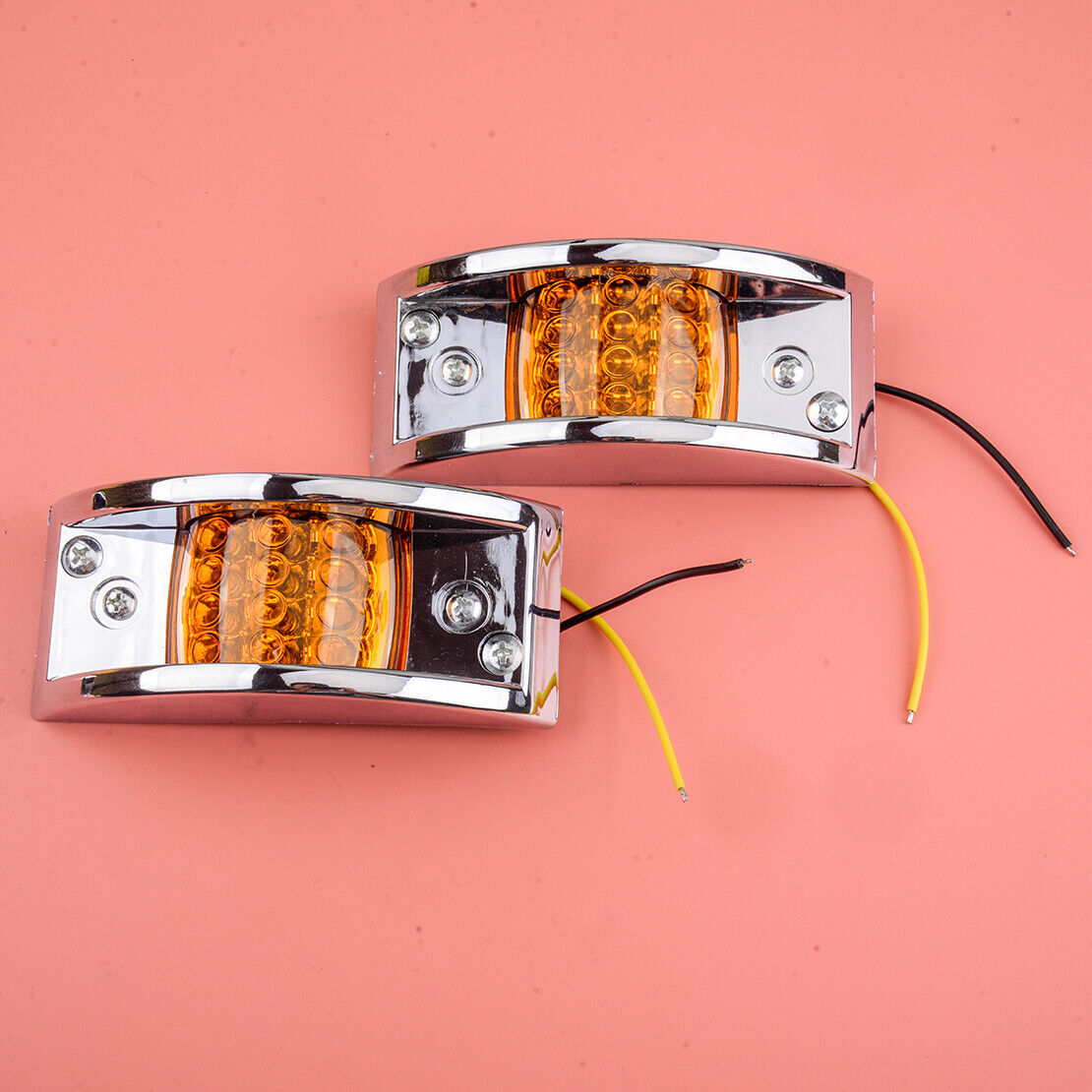 Car 2x Amber 12LED Side Marker Lights Clearance Lamp for Trailer RV Truck Lorry