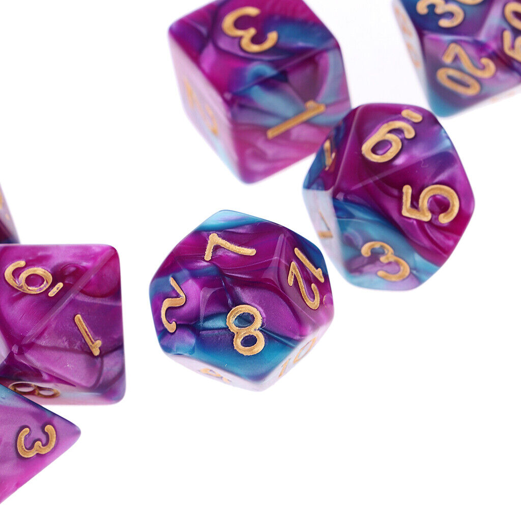 7pcs Multi-side  Double-  D20 D12 D10 D8 D6 D4 for DND MTG RPG