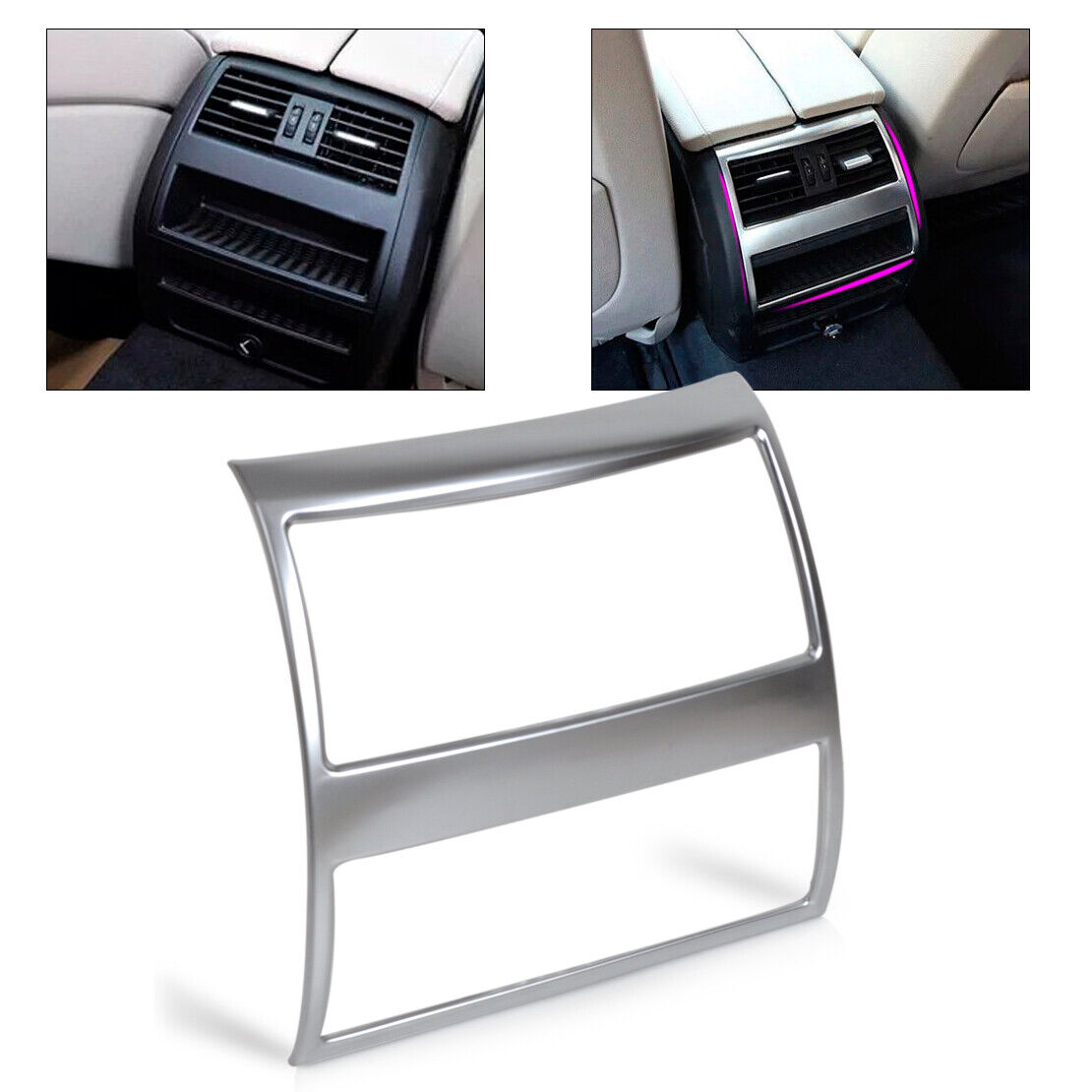 Chrome Armrest Box Air Conditioning Vent Trim Cover Fit For BMW 5 Series F10 Li