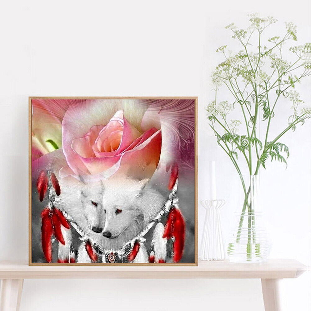 Diamond Round Drill DIY Wolf Dream Catcher Picture 5D Full Art Painting Kit