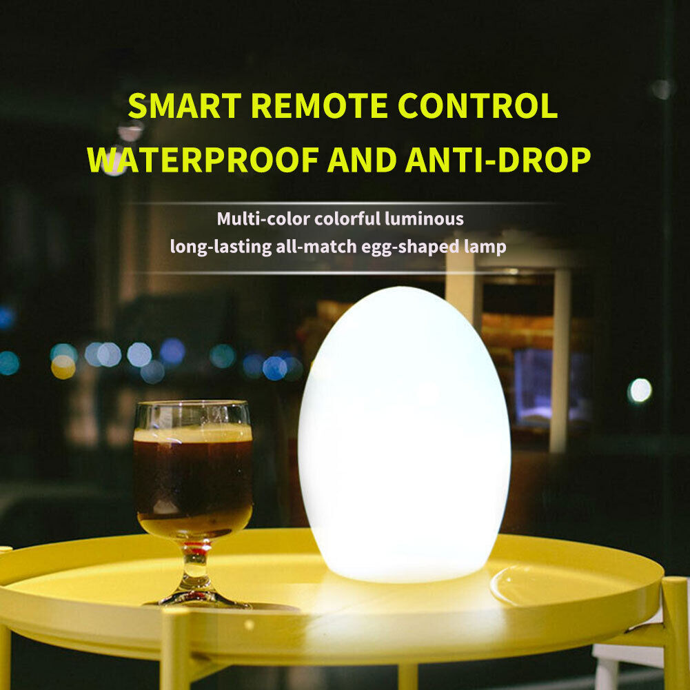 Egg Shape LED Night Lights Colorful Remote Party Atmosphere Light (Battery)