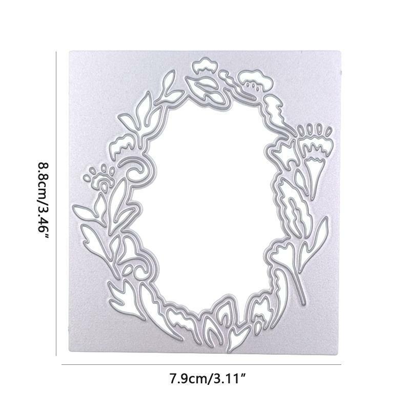 Flower Border Lace Rectangle Frame Metal Cutting Dies Stencil DIY Card Template