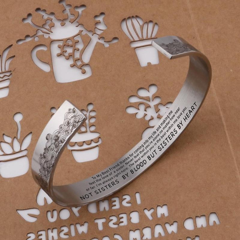 Lettering Surf Bracelet from Sister Bracelets  Stainless Steel Polished