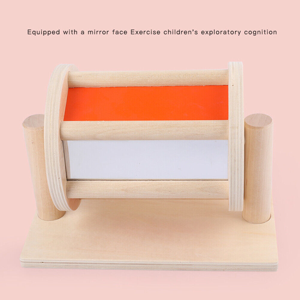 Montessori Sensory Spinning Drum Wooden Textile Baby Educational Instrument