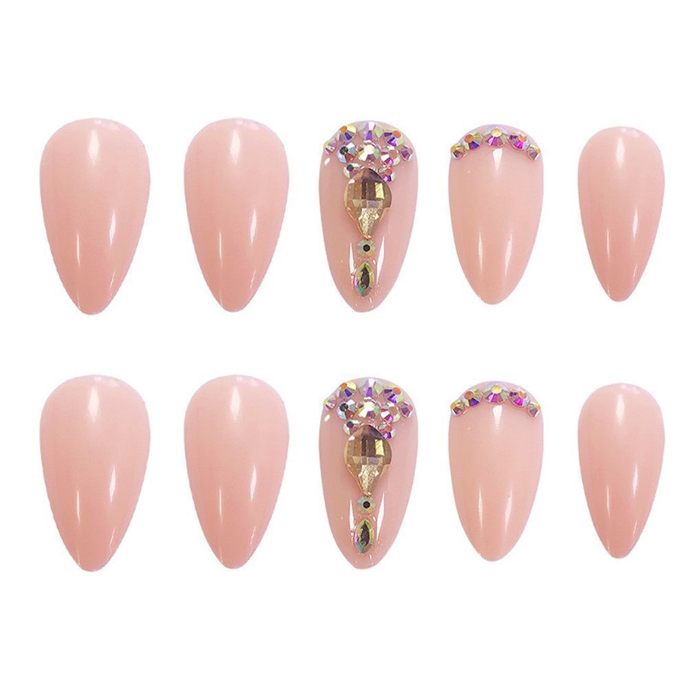 Jelly Gum Nail Art Beauty Ballet Nail Tip False Nails Almond Ombre Ballerina