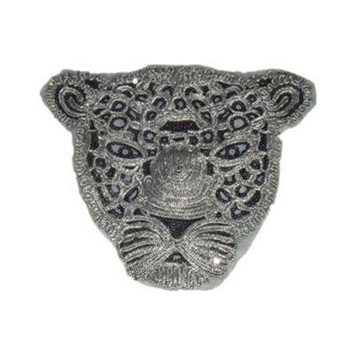Panther Sequins Embroidered Sew on Patches For Clothing Sewing Animals Applique