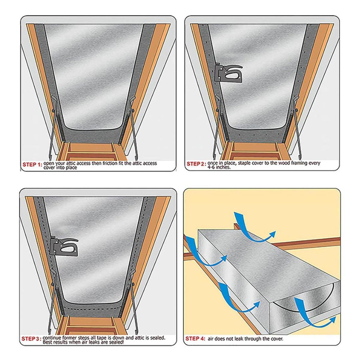 Premium Attic Cover Attic Cover Stairway Insulator 54Inchx25Inchx11inch
