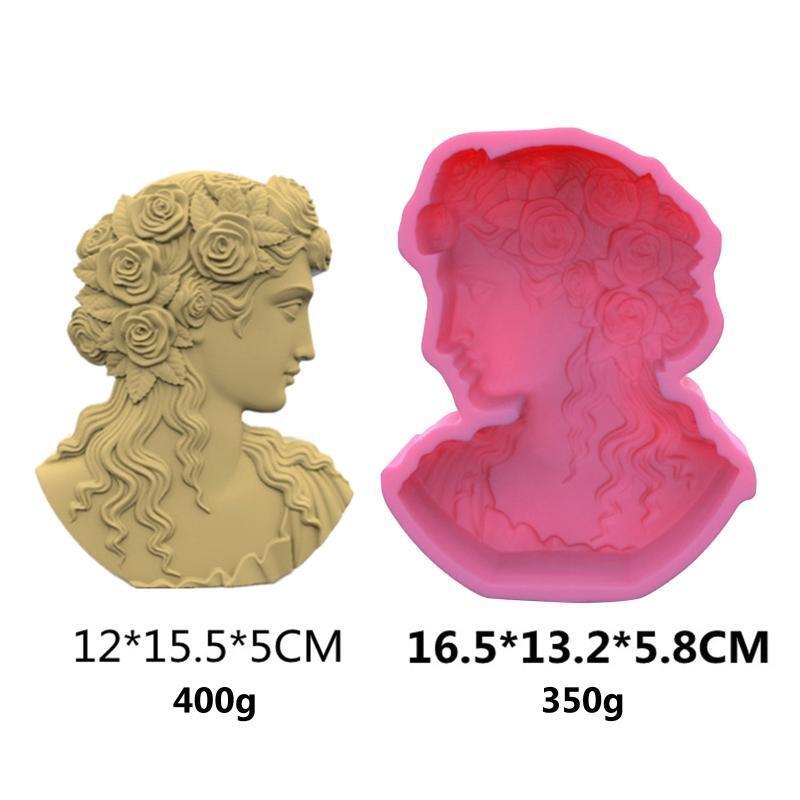 Dame Statue Aromatherapy Gypsum Candle Mold Sculpture Silicone Epoxy Mold