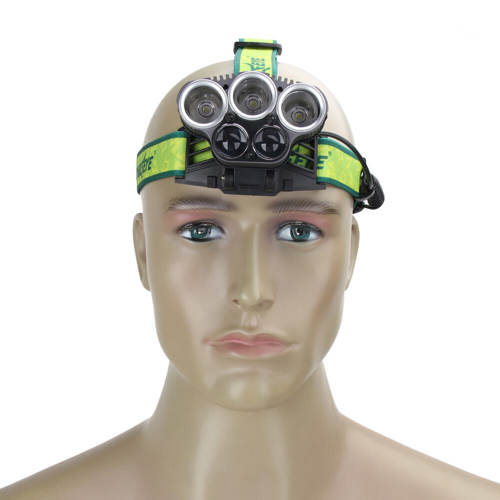 30000LM 5X XM-L T6 LED  Headlamp Headlight + USB Cable +2X Batteries