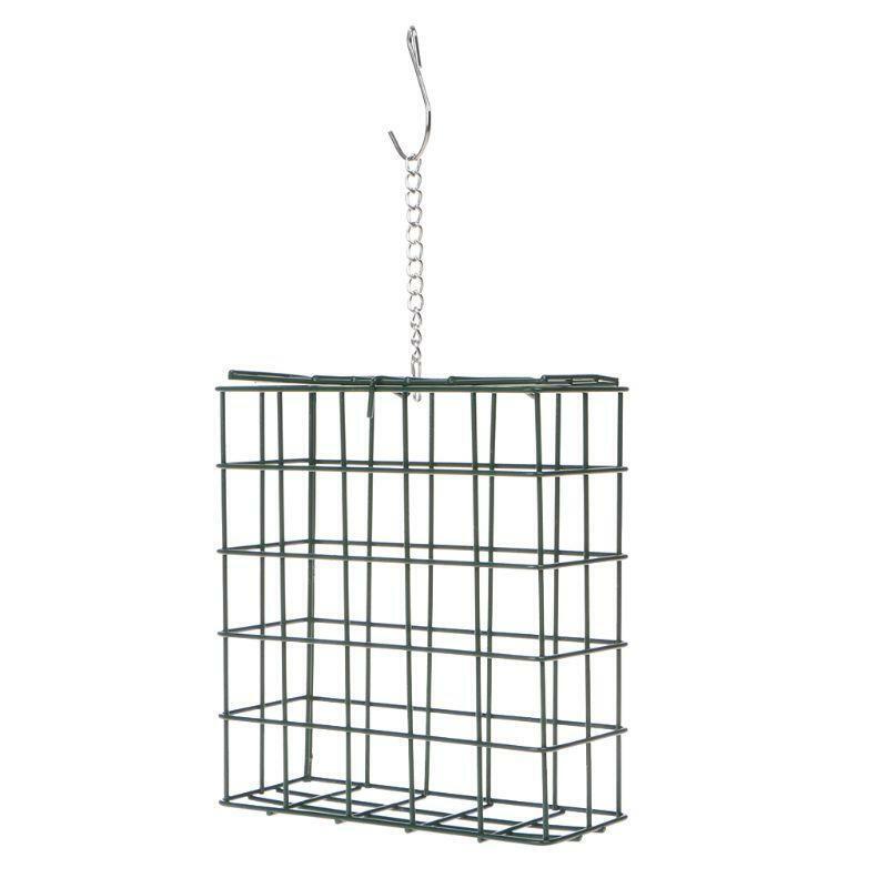 Bird Feeder Green Cube Cage Food Container Outdoor Wild Birds Parrot Feeding