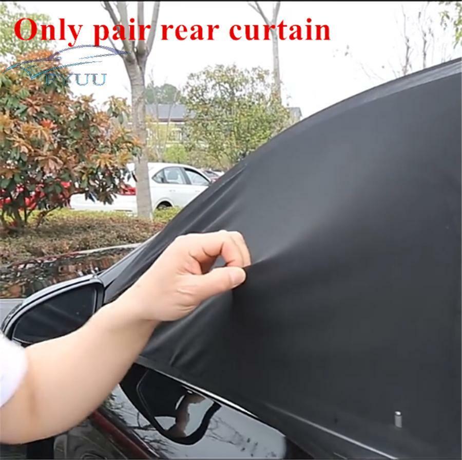 Black Polyester Rear Window Cover Double Layer With Zipper Windshield SunShade