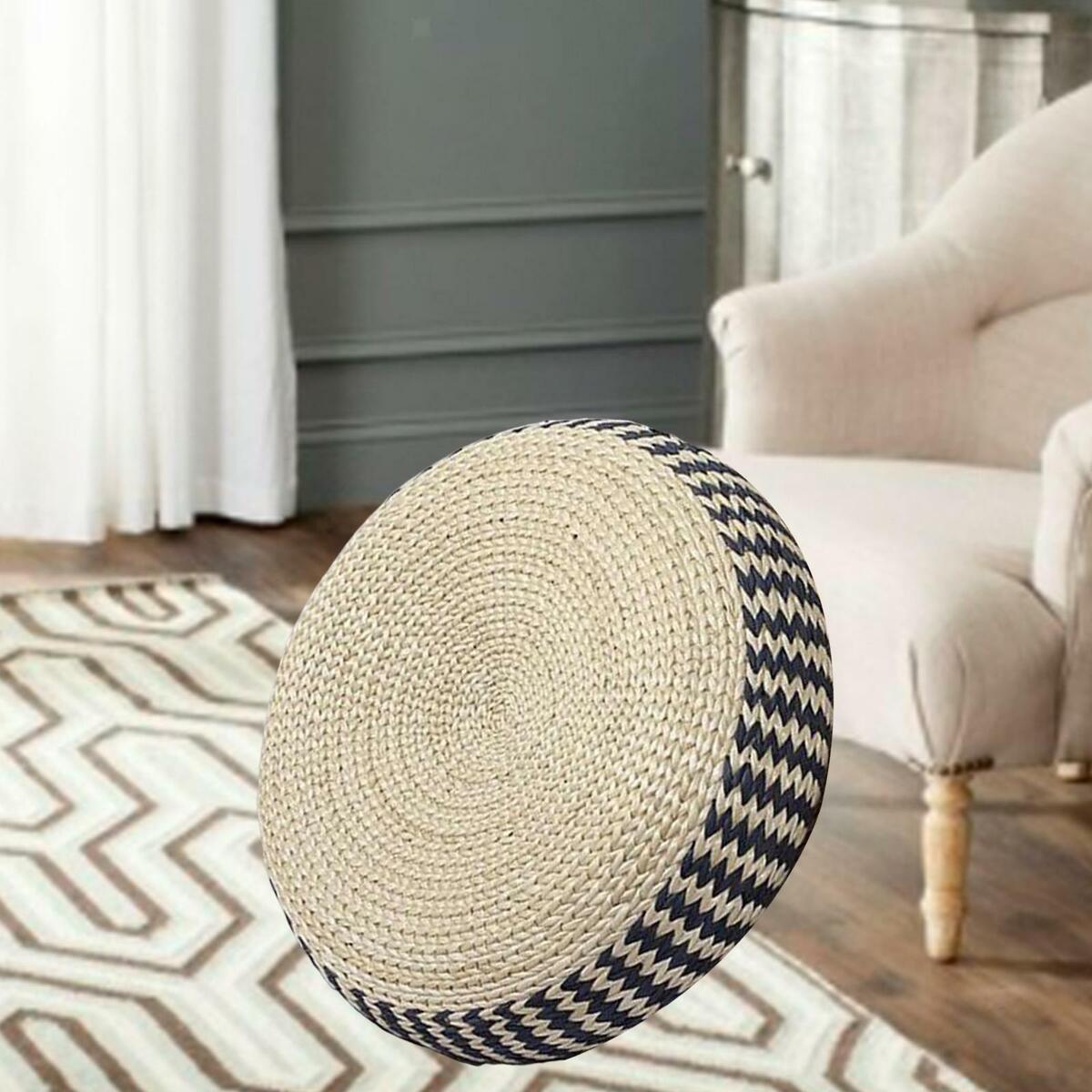 Breathable  Straw Tatami Cushion Mat Pouf Sponge Filling Tablemat