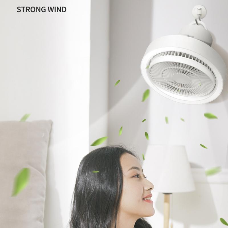 Portable 7inch USB Type-C Camping Fan with LED Lamp 4000mAh for Desk Library