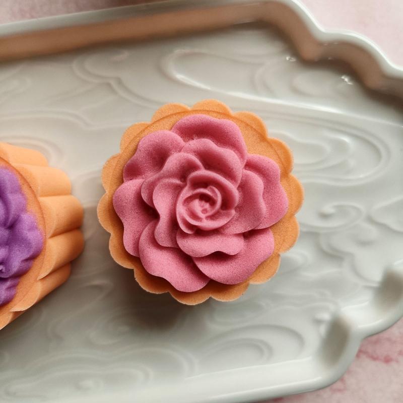 50g Mooncake Mold Cartoon Flower Shaped DIY Baking Mold for Mid-Autumn Festival