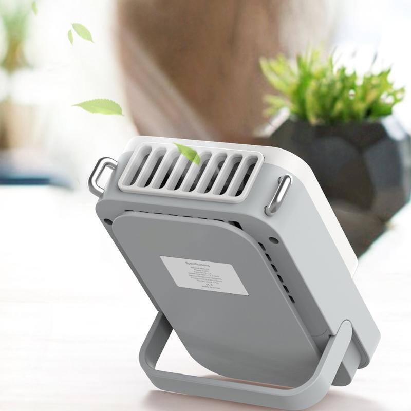 Mini Table Fan 3 Speeds USB Charging Hanging Neck Fan for Outdoor Sports Office
