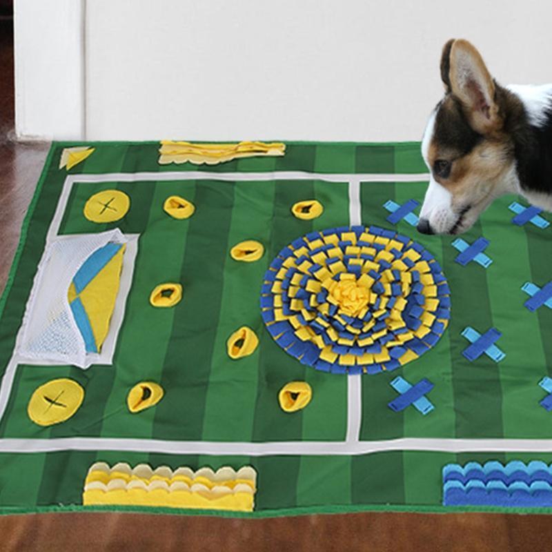 Rectangular Football Field Dog Snuffle Feeding Mat Round Pet Nosework Training