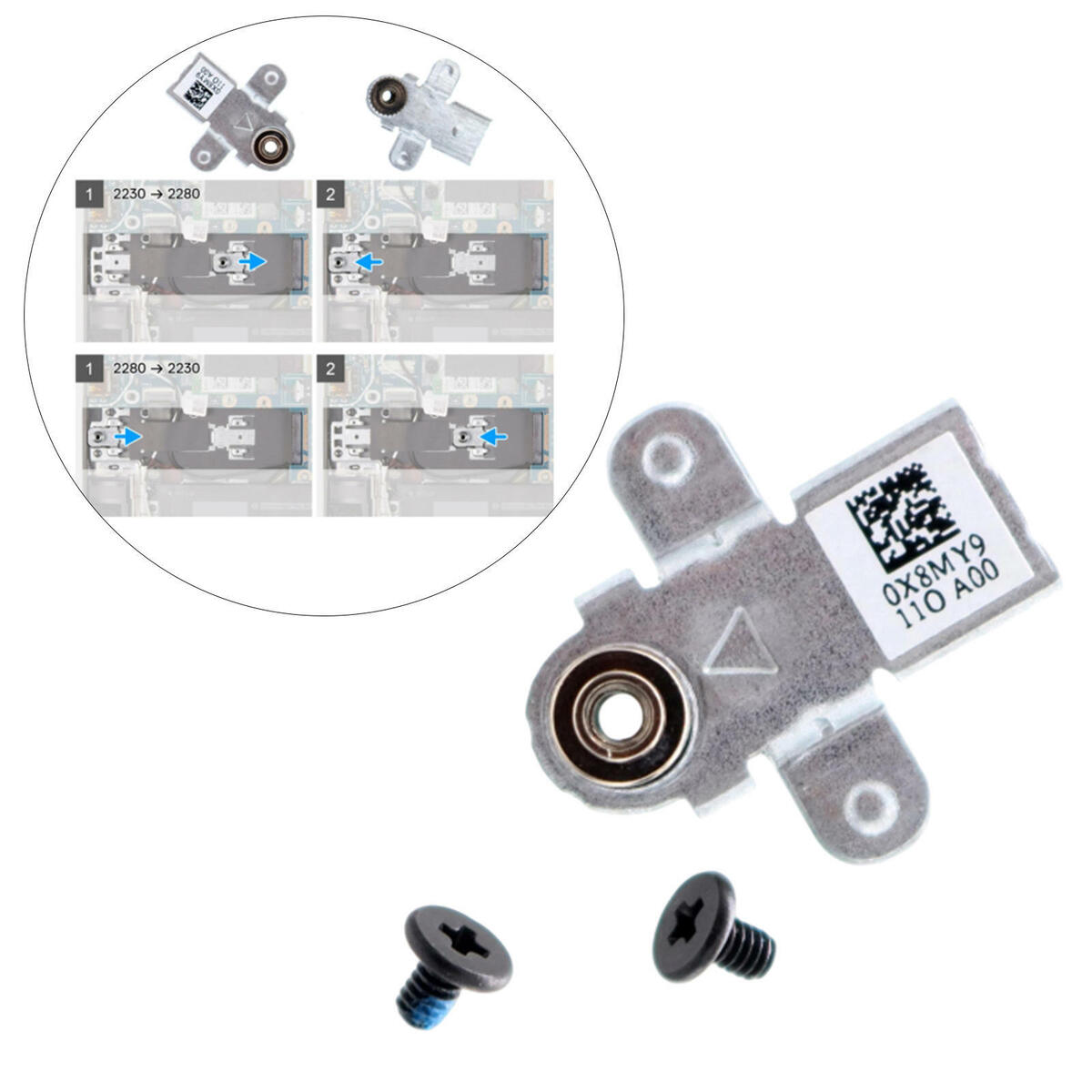 M.2 2230 22800X8MY9  SSD Bracket (with G15 Screws) 5510 5511 5515