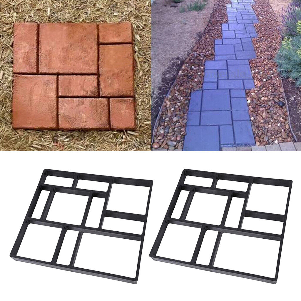 2pcs Concrete Molds Reusable  Stepping  Pavement maker Paver Yard