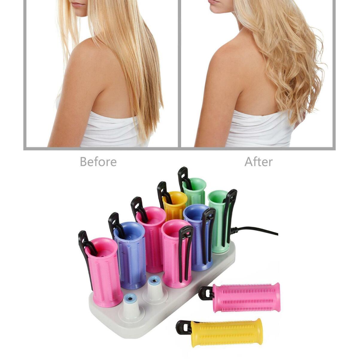 10Pcs Electric Heated   Styling Tool Heat Rollers Waver