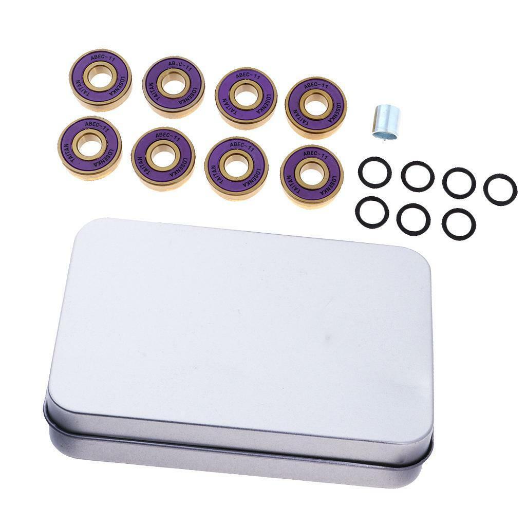 Durable 8Pcs Titanium  11 Bearings for Inline Skates Scooter