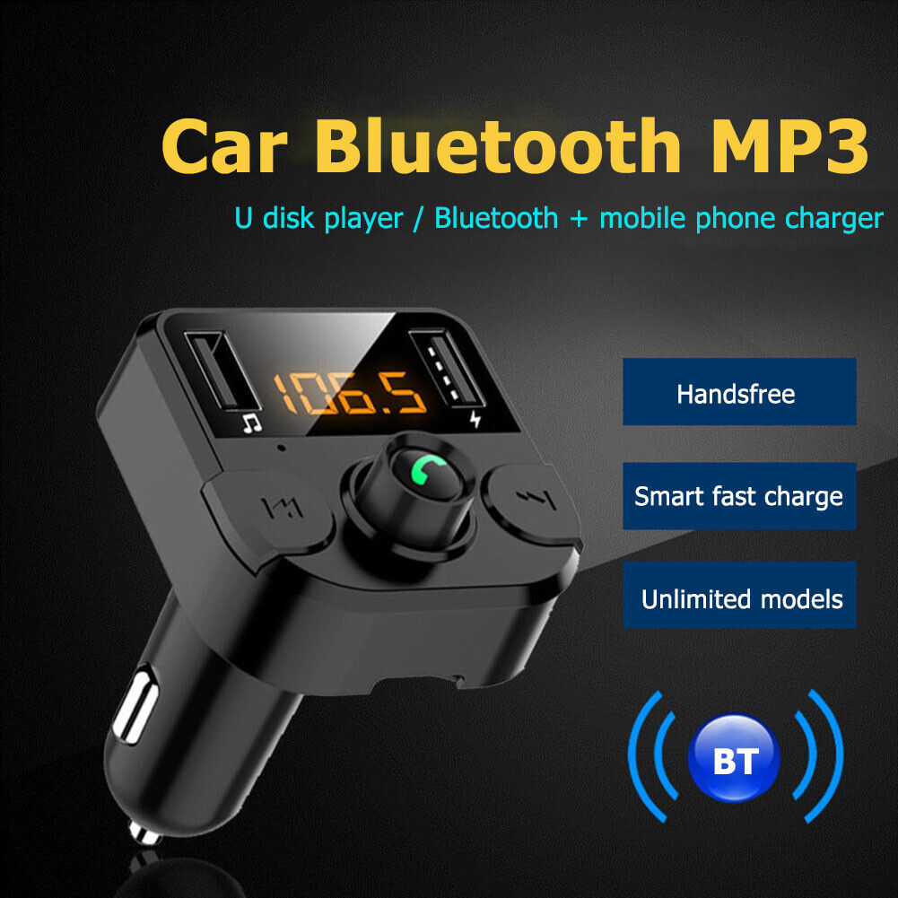 2 USB Fast Charger Bluetooth-compatible MP3 FM Receiver Transmitter for Car