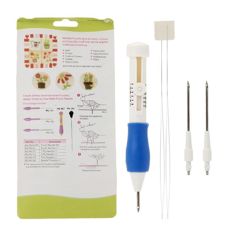 Magic Embroidery Pen Punch Needle Set for DIY Craft 2 Threaders DIY Sewing