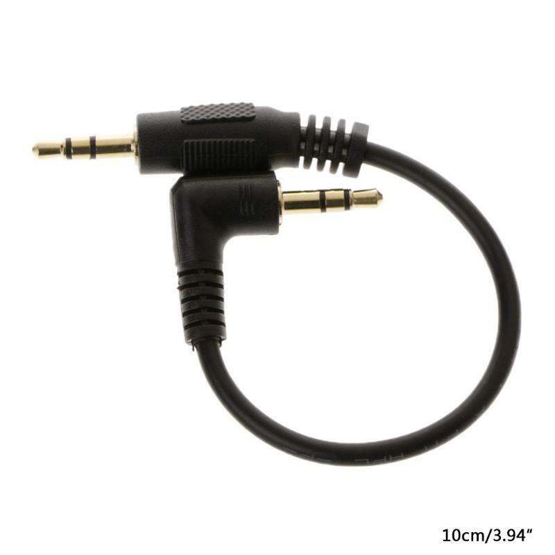 10cm Auto Car Right Angle Male To Male 3.5mm Aux Jack Speaker Audio CableAdapter